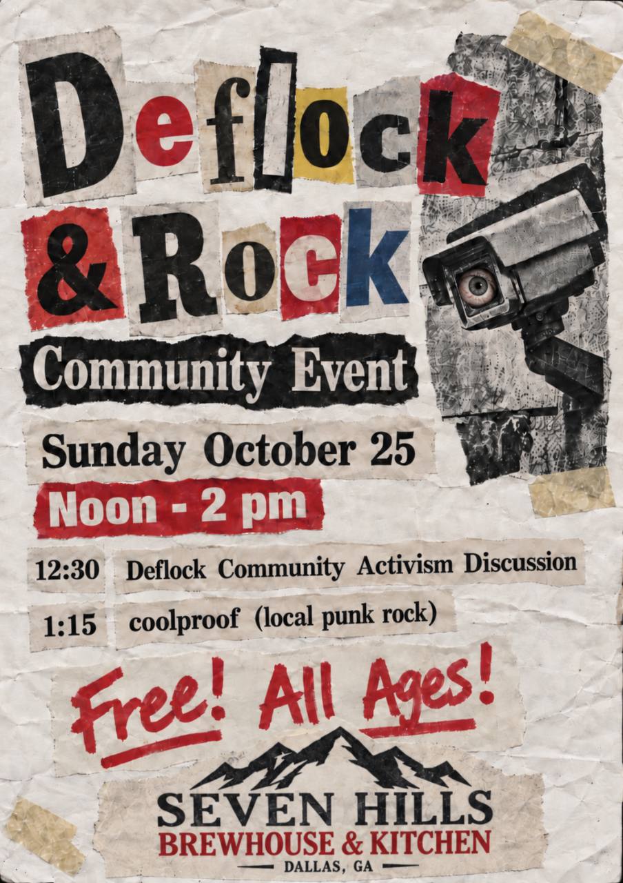 Deflock and Rock Community Event flyer